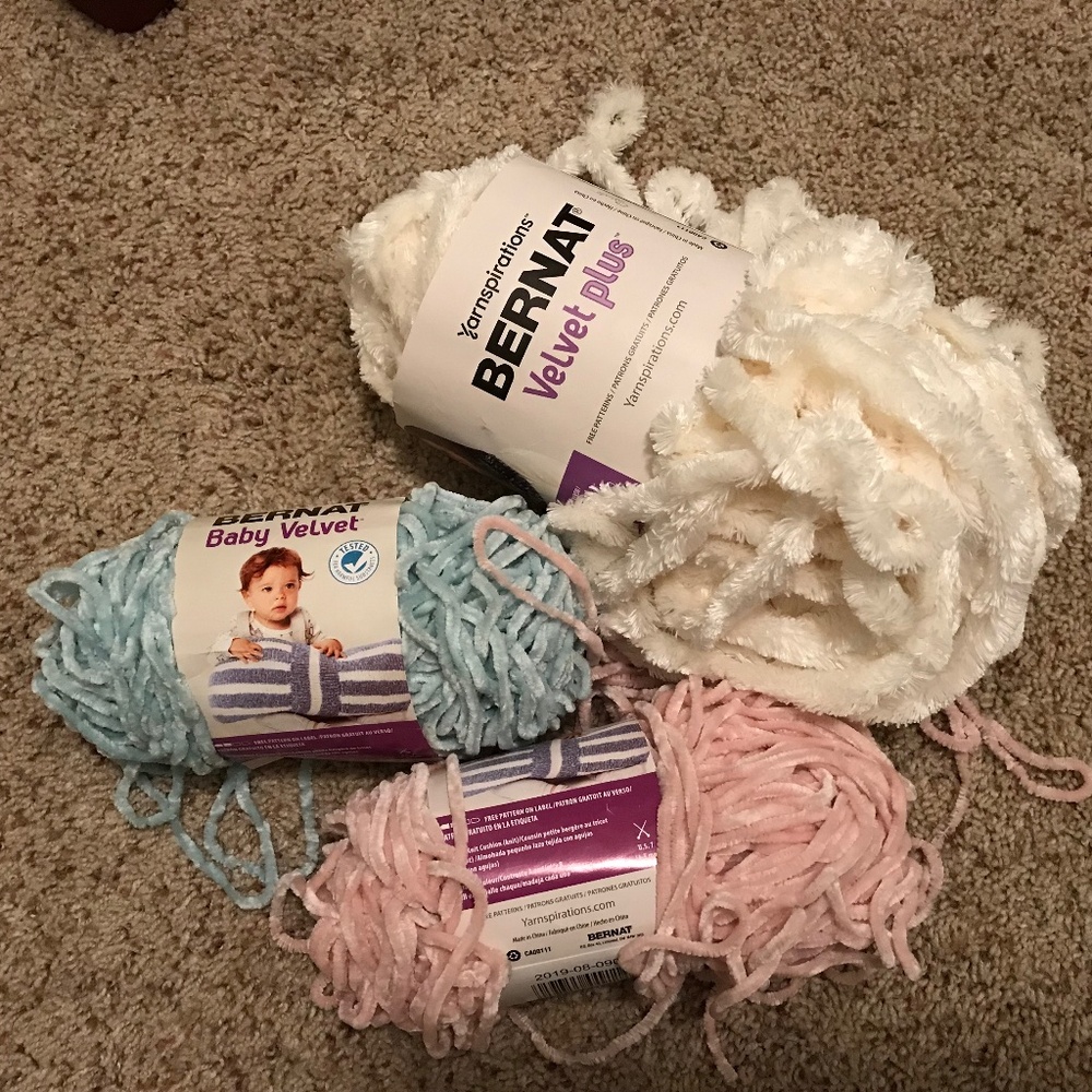 Bernat velvet yarn